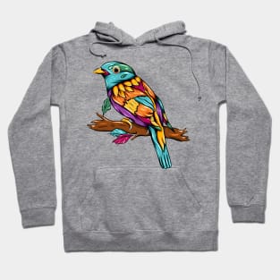 breasted bird colorful Hoodie